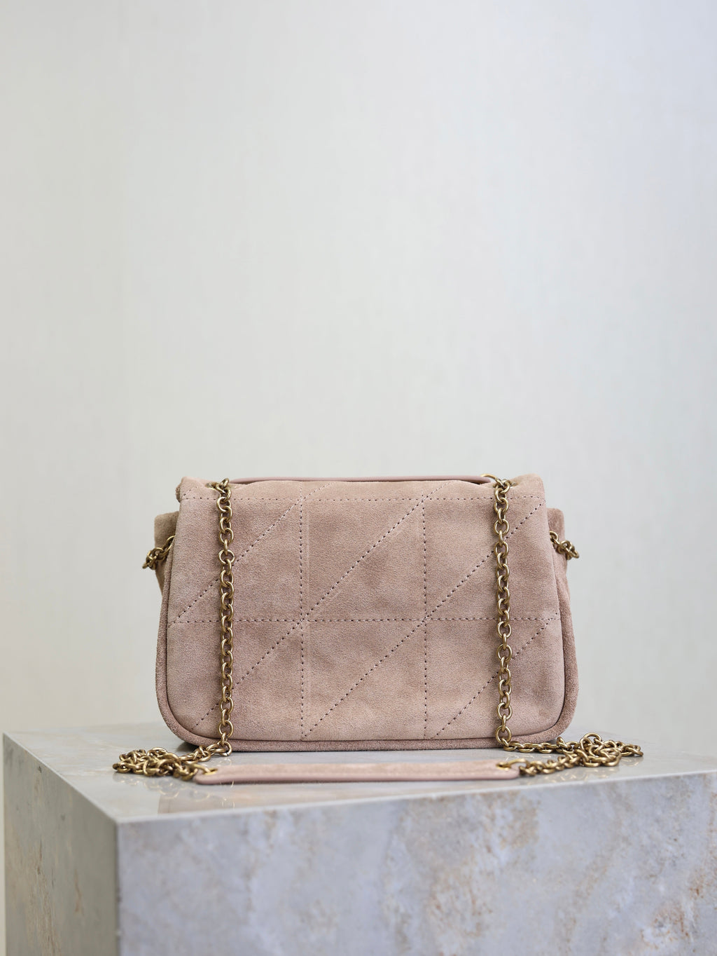Saint Laurent 25S Jamie 4.3 Mini 20 in Dusty Rose Beige Suede Gold Hardware Bag