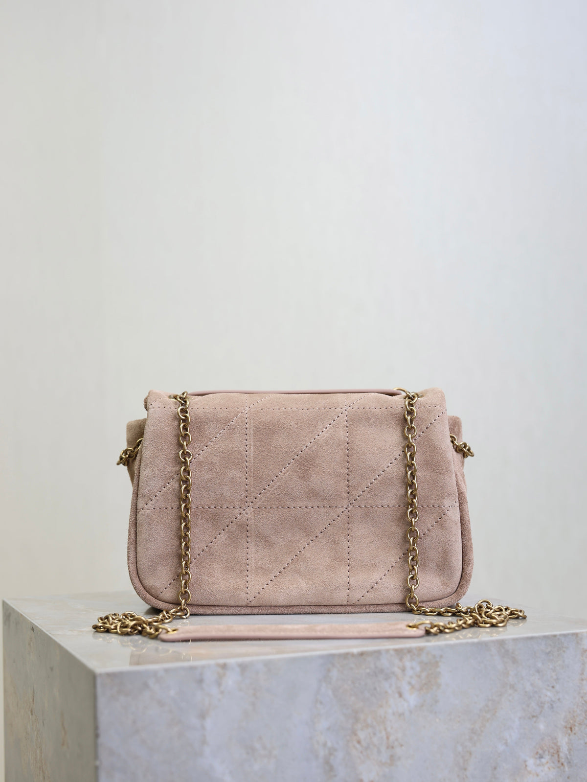 Saint Laurent 25S Jamie 4.3 Mini 20 in Dusty Rose Beige Suede Gold Hardware Bag