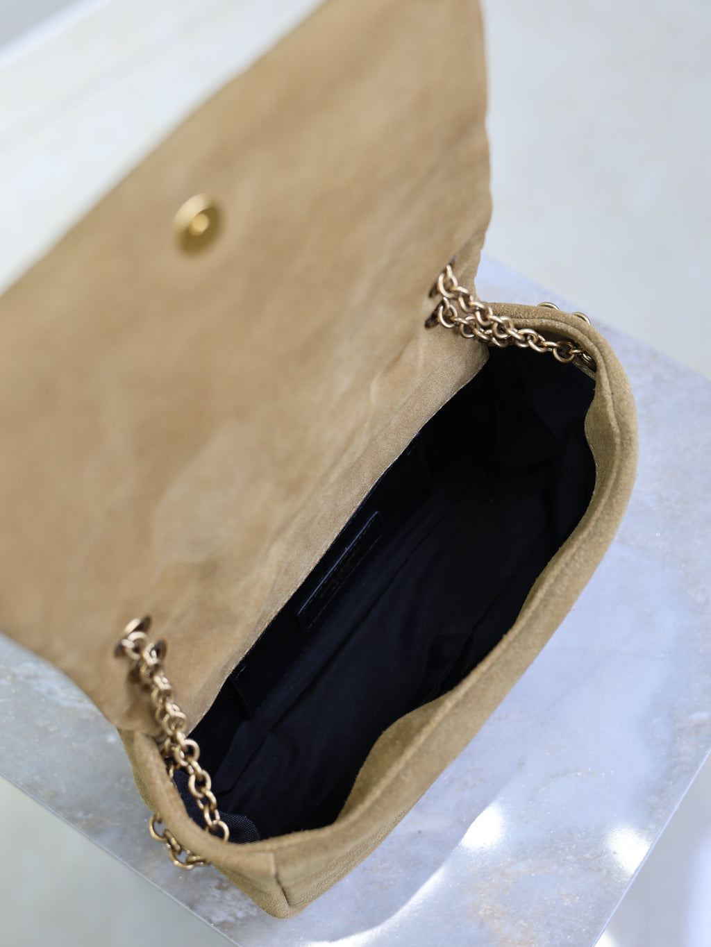 Saint Laurent 25S Jamie 4.3 Mini 20 in Caramel Cognac Suede Gold Hardwre Bag