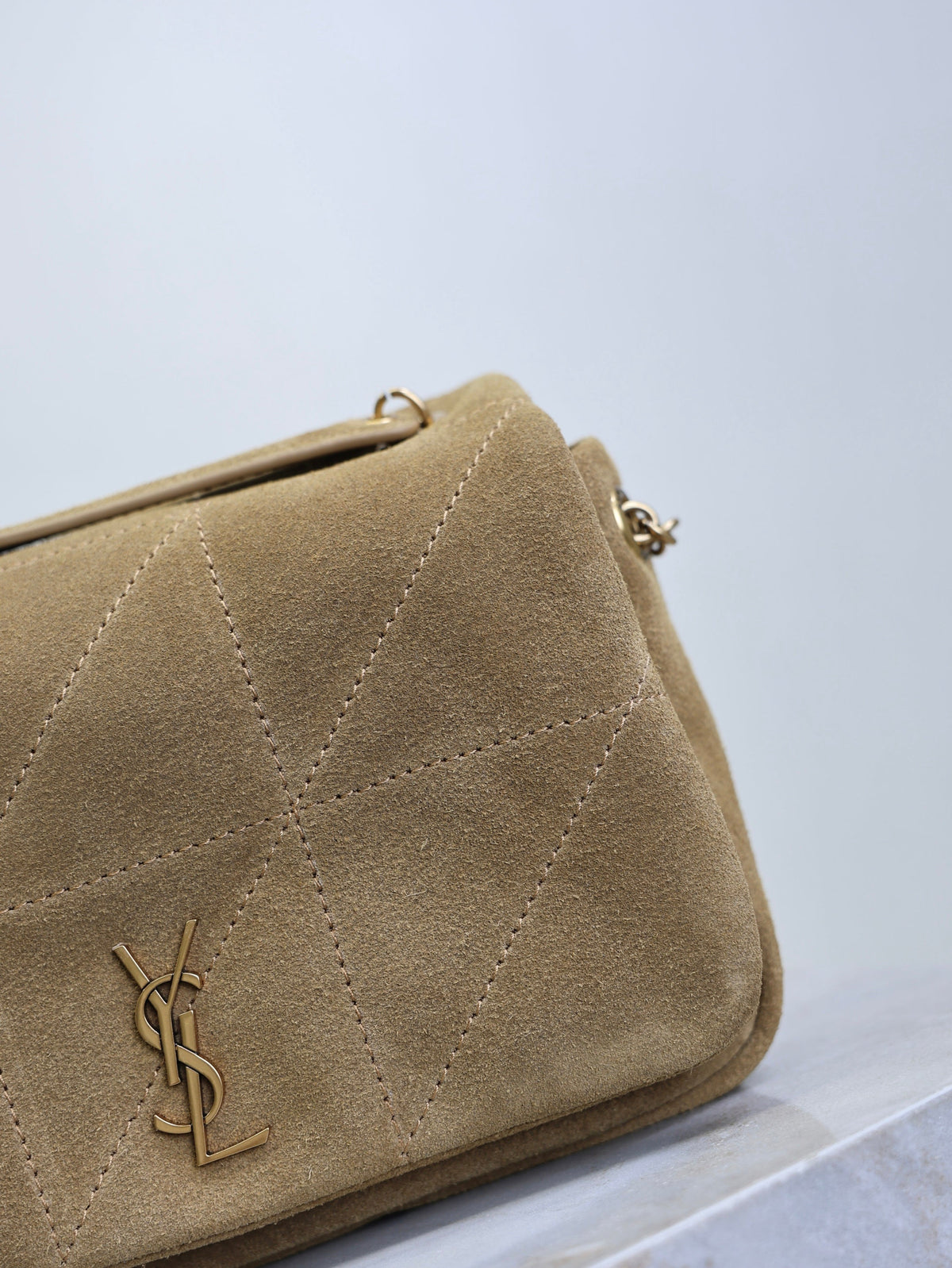 Saint Laurent 25S Jamie 4.3 Mini 20 in Caramel Cognac Suede Gold Hardwre Bag
