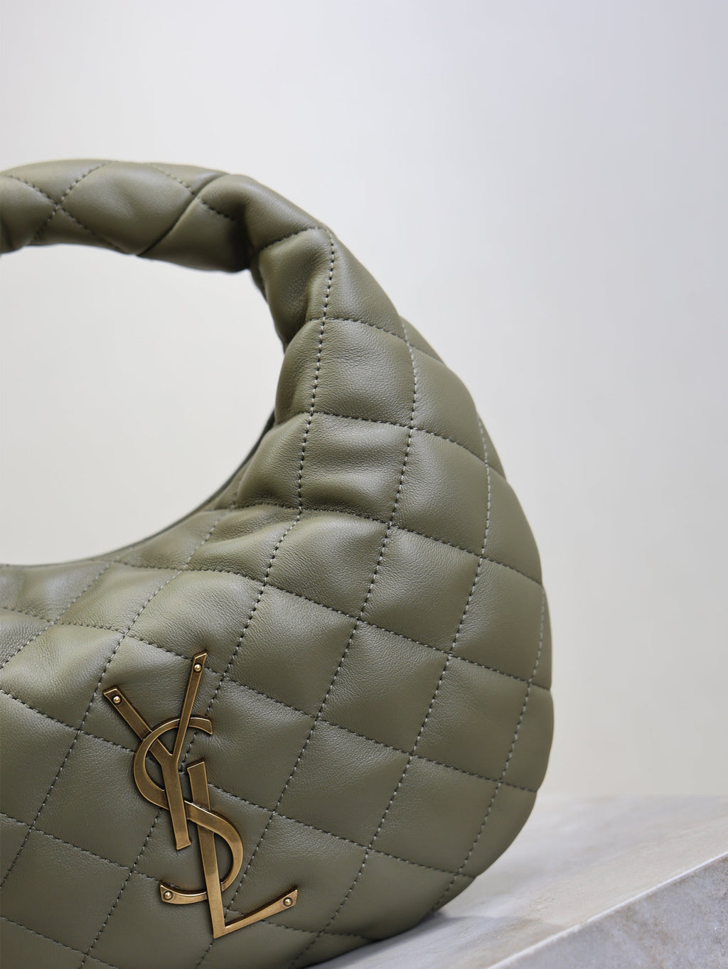 Saint Laurent 25S Icare Baby 17 in Dark Olive Quilted Calfskin Gold Hardware Bag