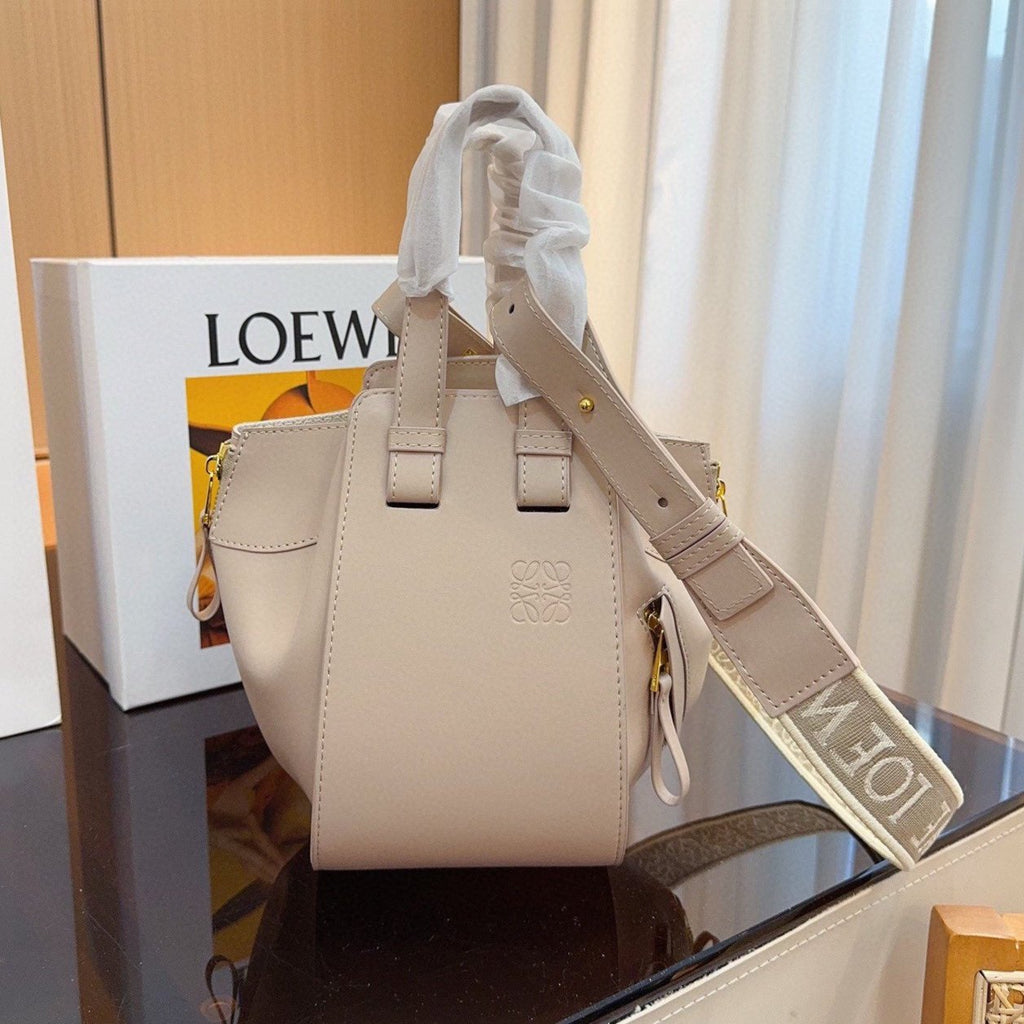 Loewe 23 Compact Hammock Bag in Sand Satin Calfskin