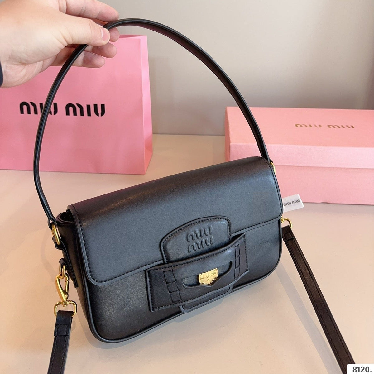 Penny Small Bag 23 in Black Calfskin
