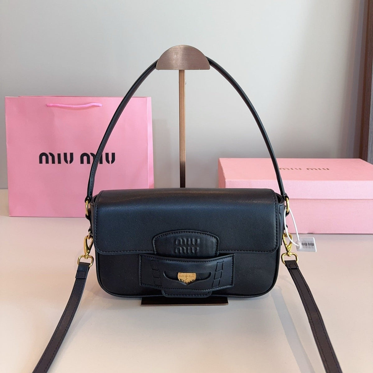 Penny Small Bag 23 in Black Calfskin