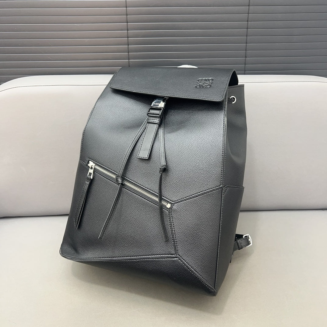 Loewe Small 44 Convertible Backpack in Black Classic Calfskin