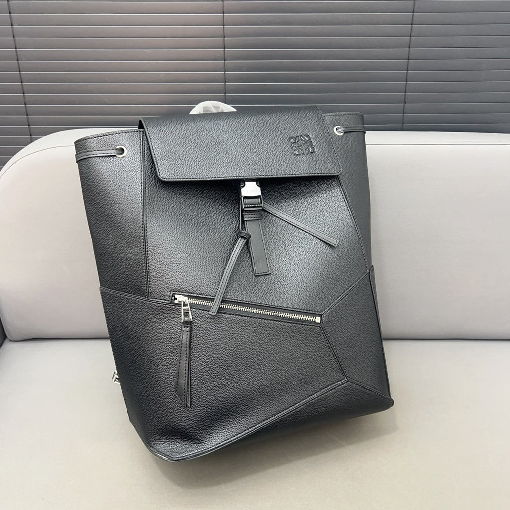 Loewe Small 44 Convertible Backpack in Black Classic Calfskin