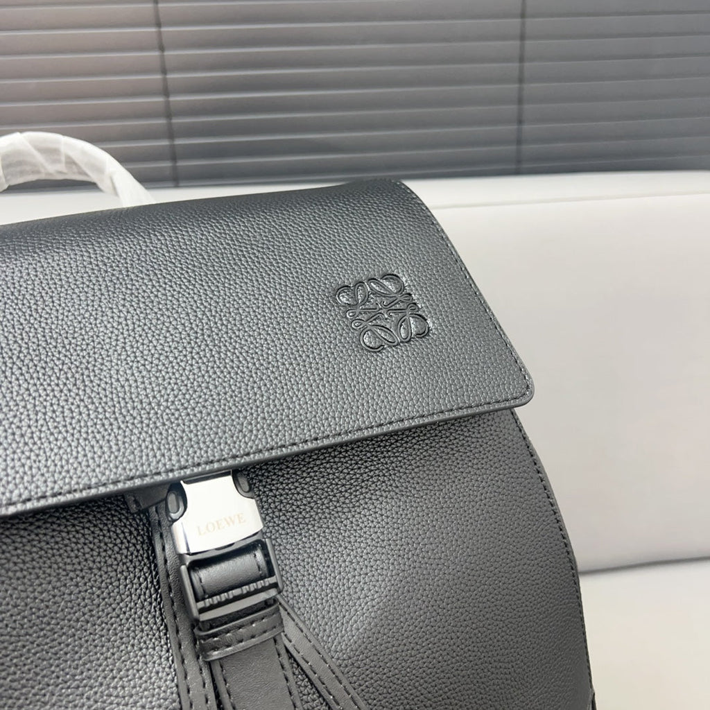 Loewe Small 44 Convertible Backpack in Black Classic Calfskin