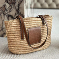 Loewe 27 Summer Woven Basket in Natural Raffia Bag