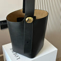 Loewe Medium 25 Pebble Bucket in Black Mellow Calfskin