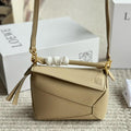 Loewe Mini 18 Puzzle Bag in Dark Cream Calfskin