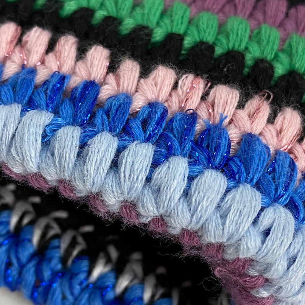 Large Shopping Bag 40 in Colorful Wool and Leather Strap