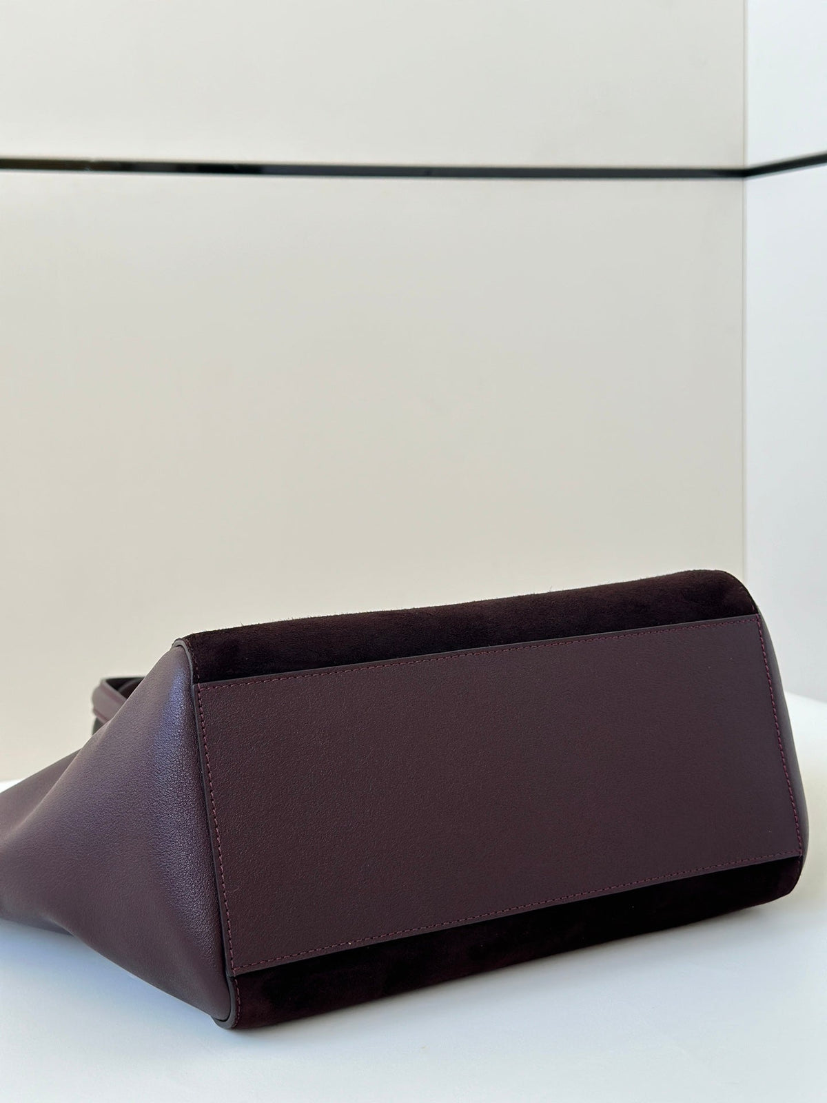 Fendi Origami Medium 27 in Wine Red Lambskin and Suede Bag