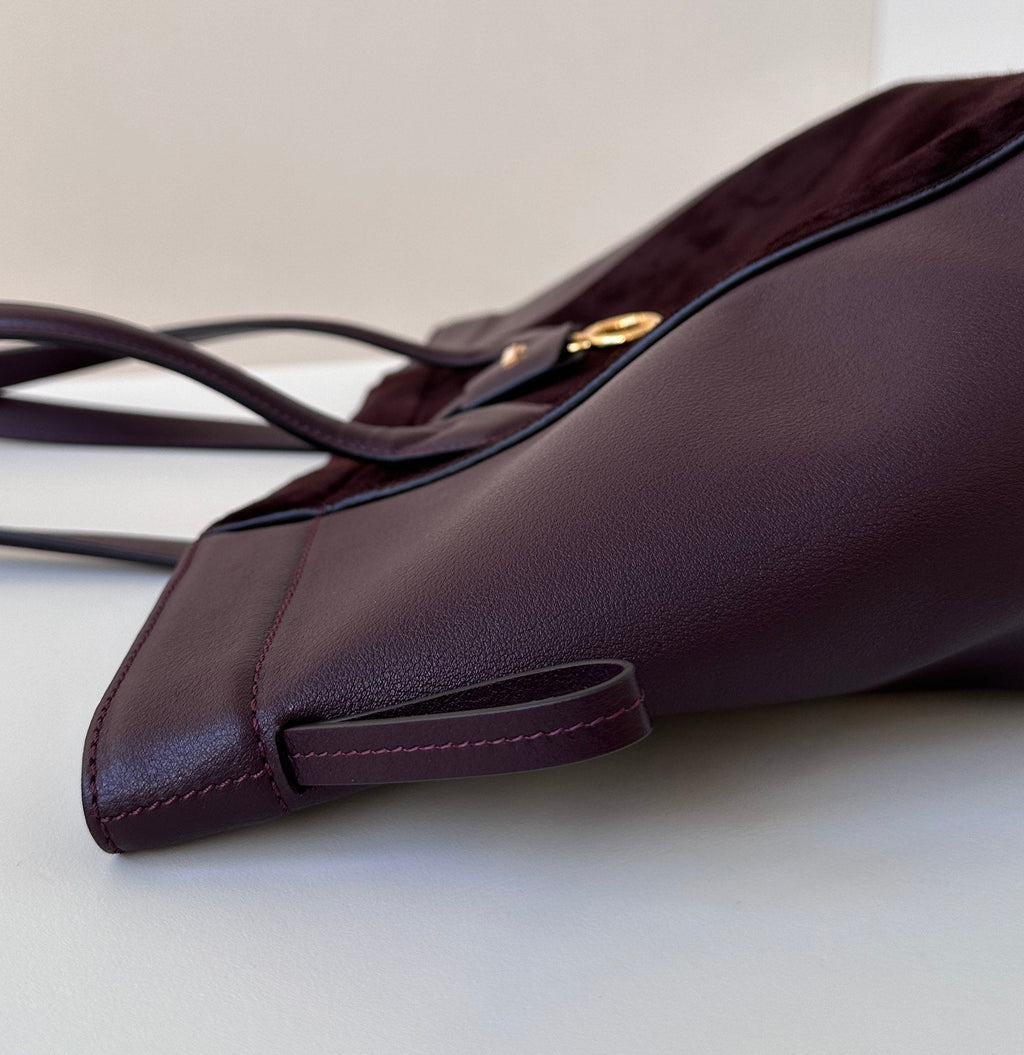 Fendi Origami Medium 27 in Wine Red Lambskin and Suede Bag