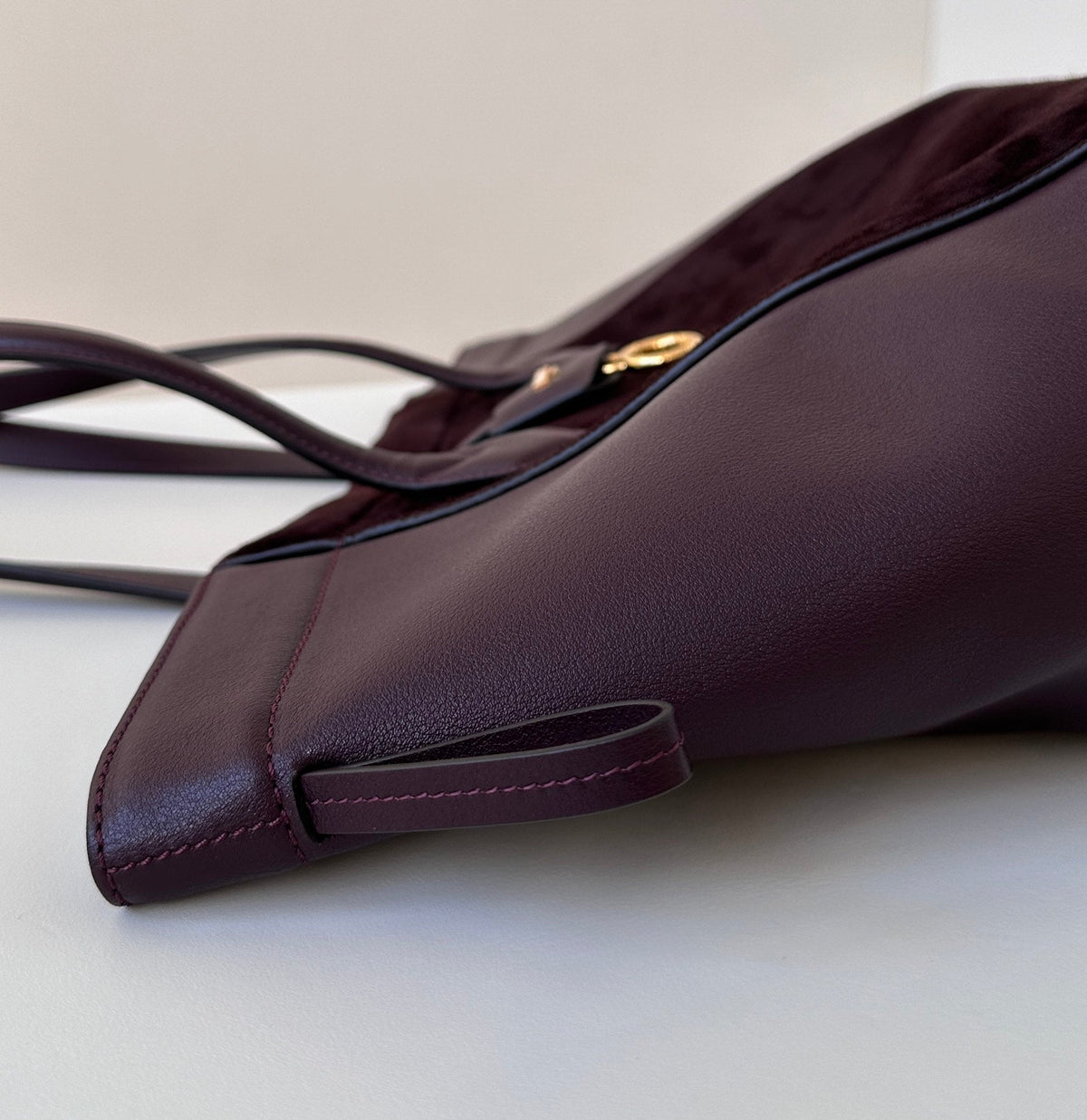 Fendi Origami Medium 27 in Wine Red Lambskin and Suede Bag