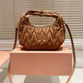Wander Matelassé Nappa Hobo Bag 23 in Caramel Brown Lambskin
