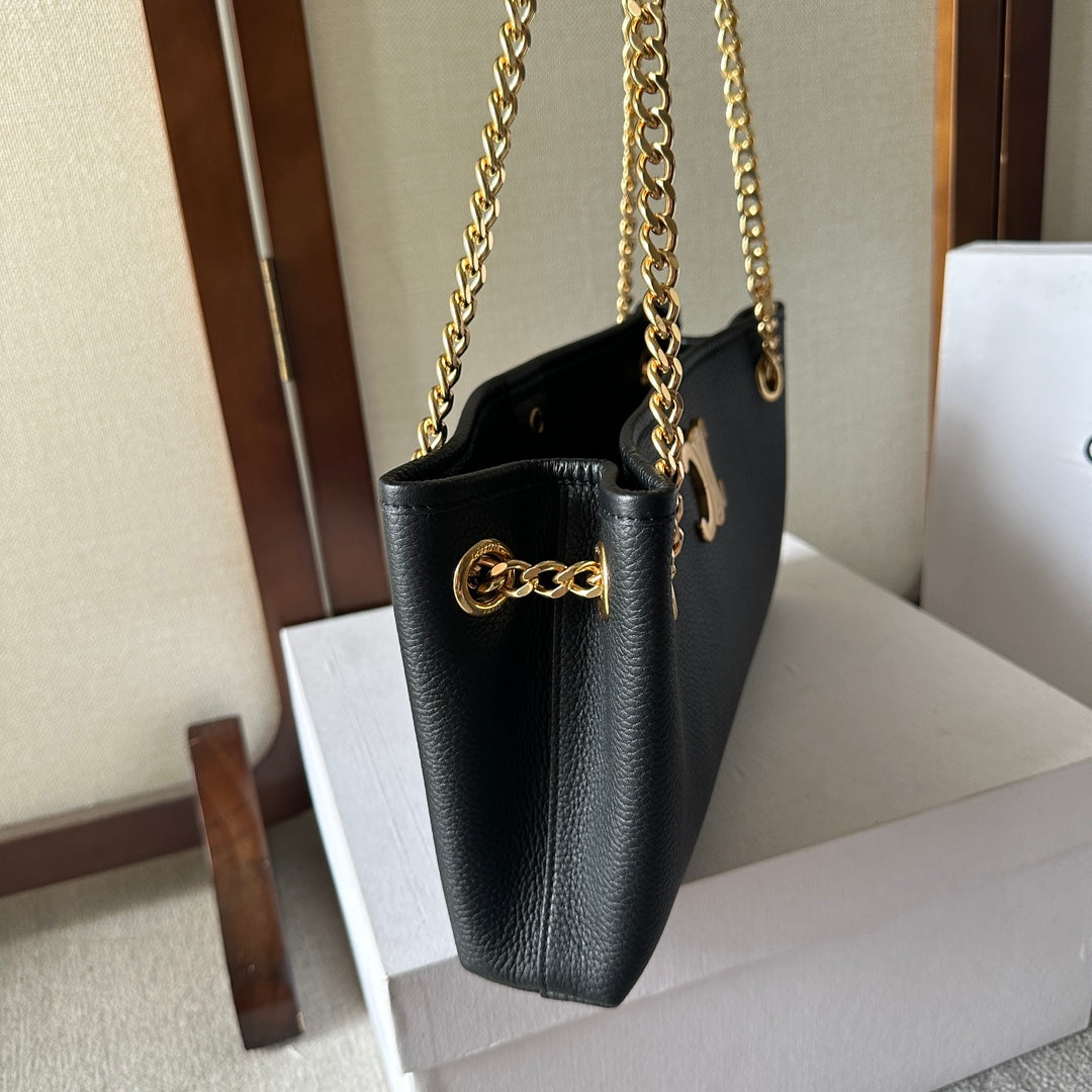 Celine Newspaper Triomphe Soft 31 Black in Calfskin Bag