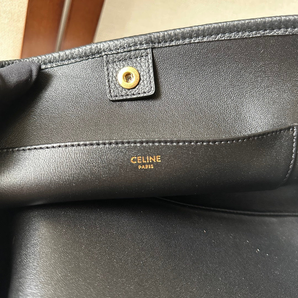 Celine Newspaper Triomphe Soft 31 Black in Calfskin Bag