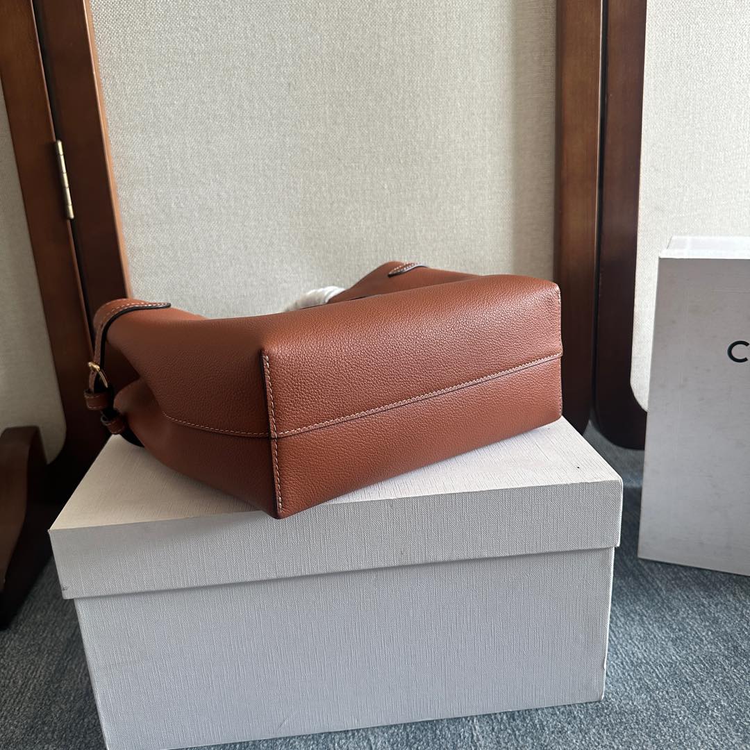 Celine Mini Cabas Anaïs Cuir Triomphe 20 in Bronze Orange Grained Calfskin Bag