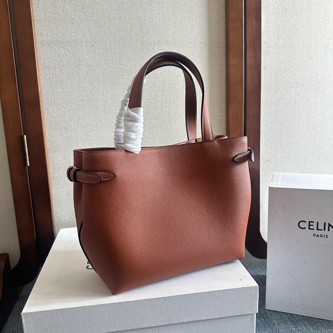 Celine Mini Cabas Anaïs Cuir Triomphe 20 in Bronze Orange Grained Calfskin Bag