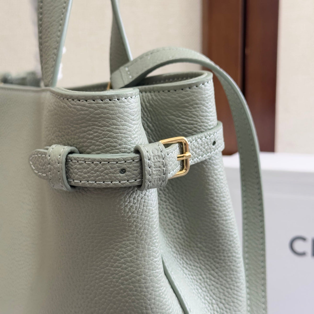 Celine Mini Cabas Anais Cuir Triomphe 20 in Light Clay Grained Calfskin Bag