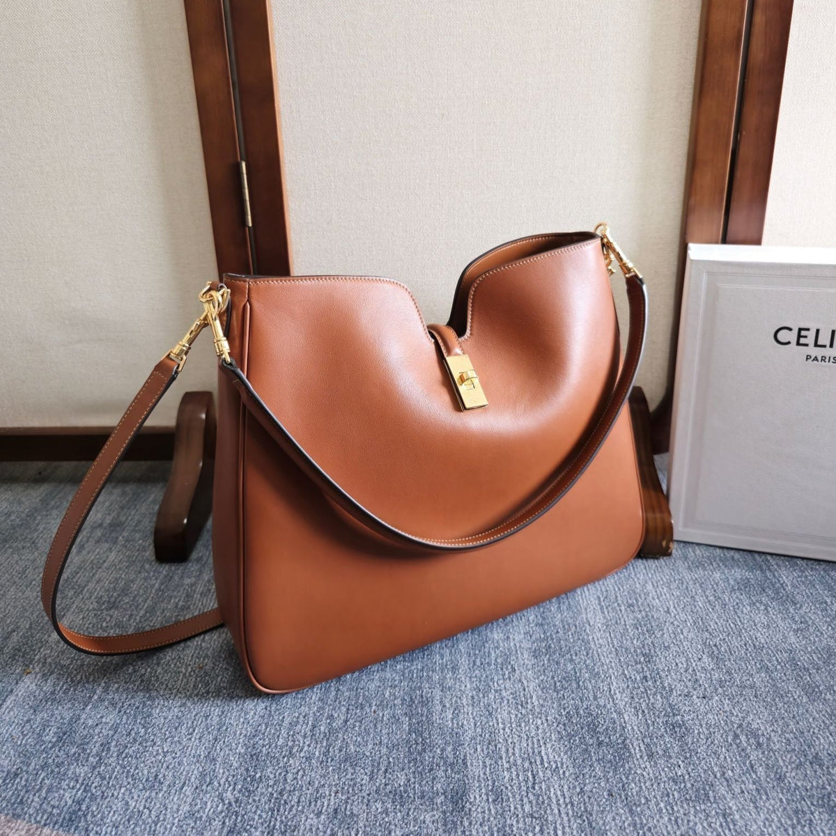 Celine Medium Camille 16 Soft Bag 36 Burnt Sienna in Smooth Calfskin