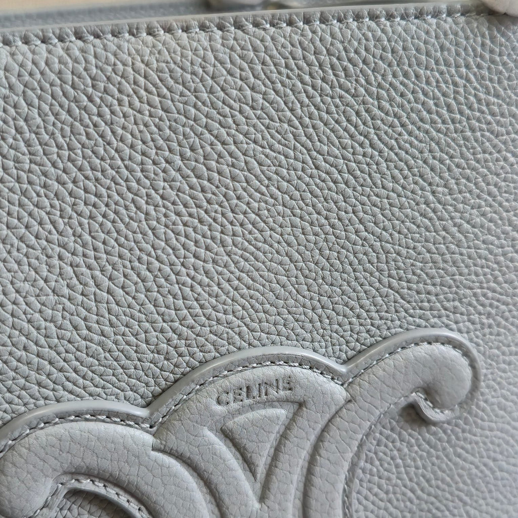 Celine Mini Cabas Anais Cuir Triomphe 20 in Blue Grey Grained Calfskin Bag