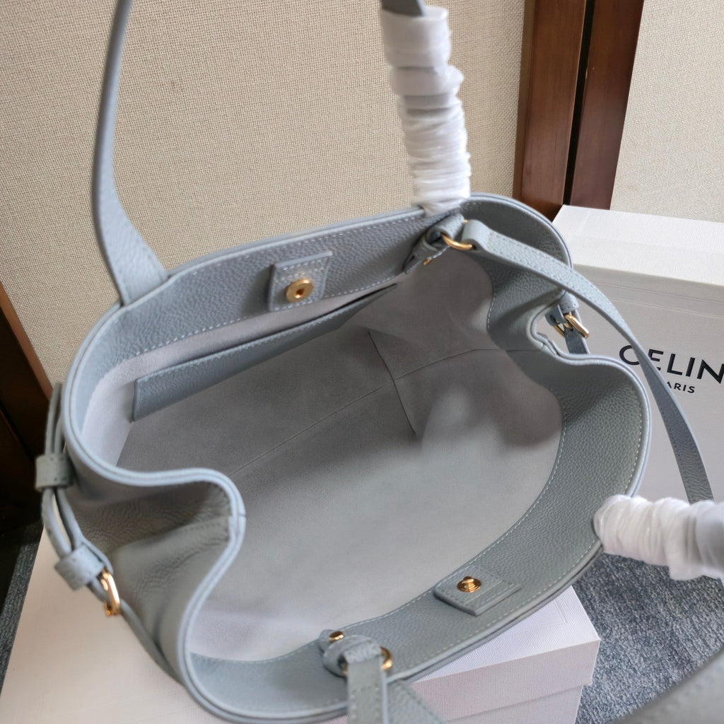 Celine Mini Cabas Anais Cuir Triomphe 20 in Blue Grey Grained Calfskin Bag