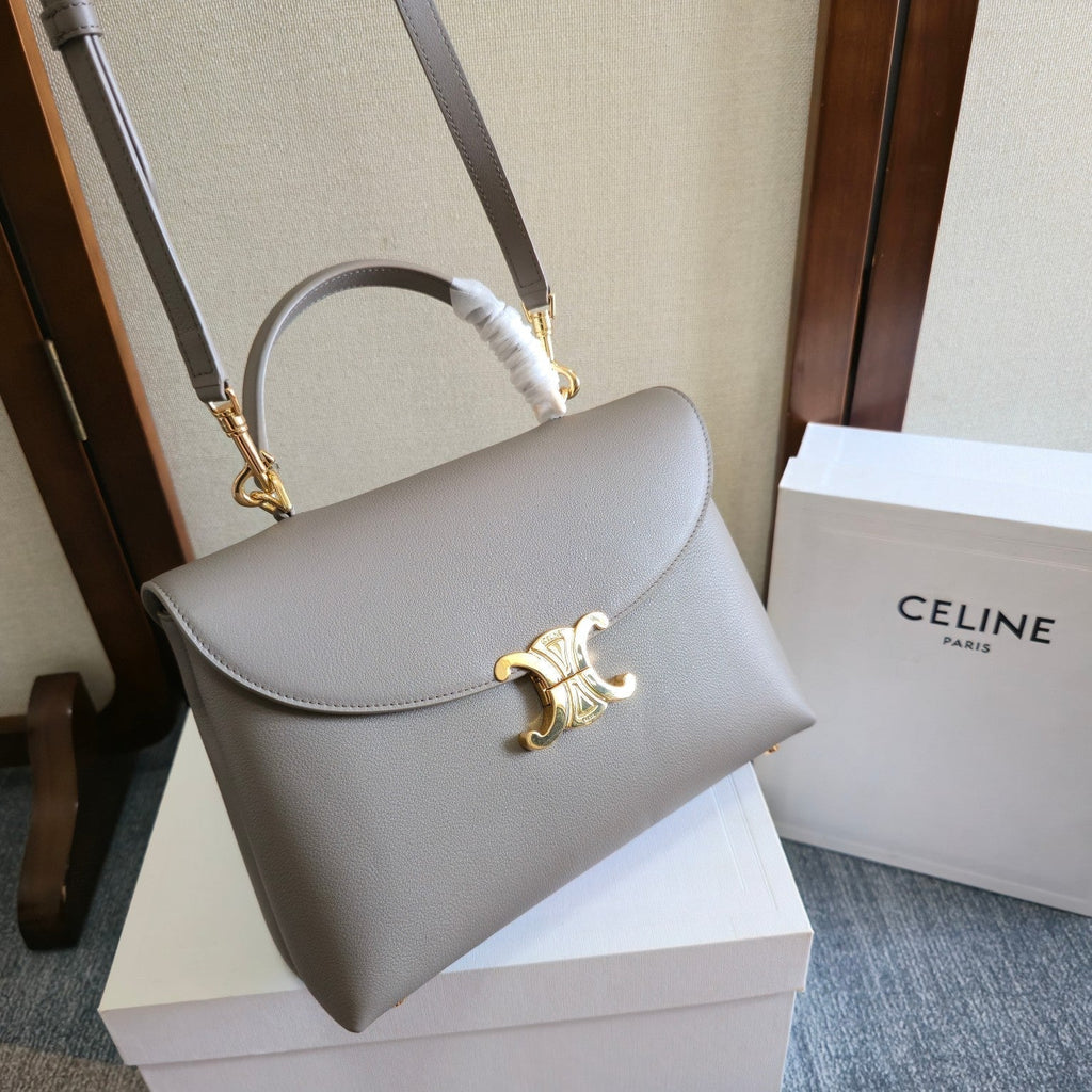 Celine Nino Teen Medium 25 Bag in Grey Calfskin