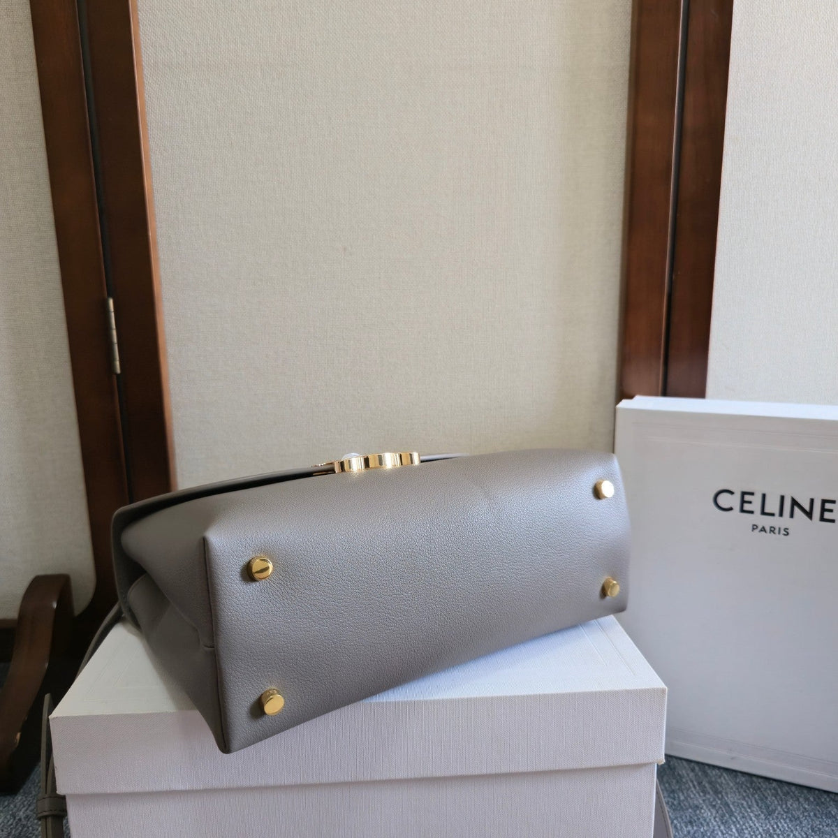 Celine Nino Teen Medium 25 Bag in Grey Calfskin