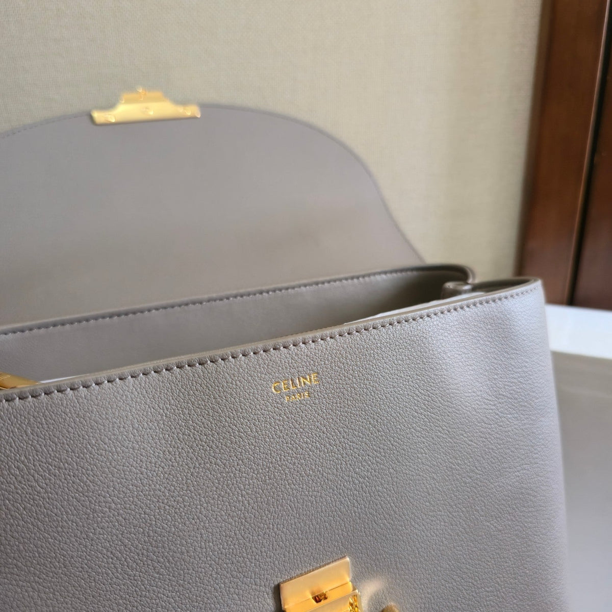 Celine Nino Teen Medium 25 Bag in Grey Calfskin
