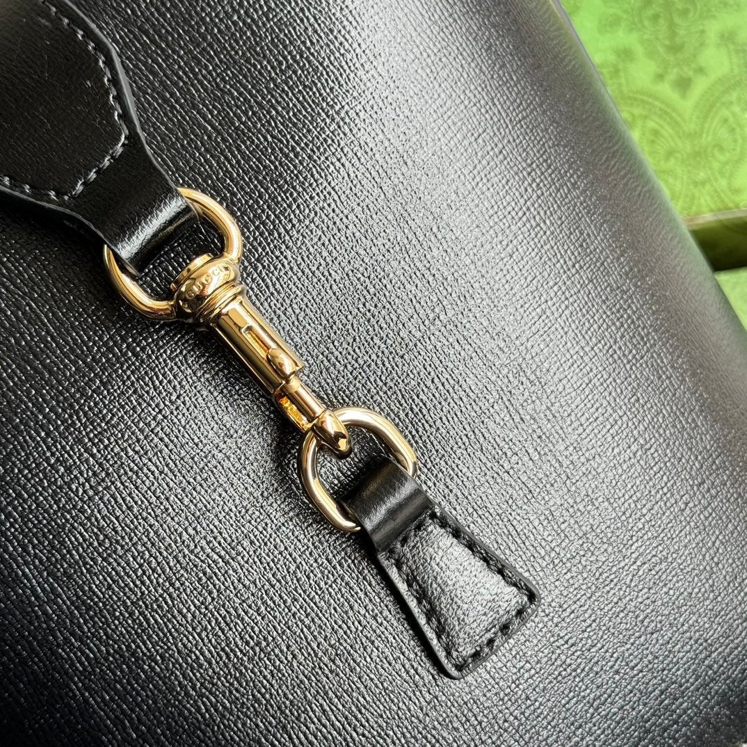 Gucci Mini Bucket Shoulder Bag 20 in Black Calfskin Gold Hardware