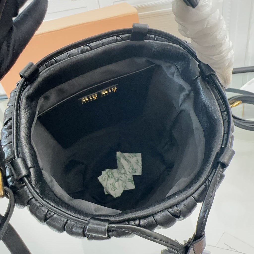 Matelassé Handbag 20 in Black Lambskin