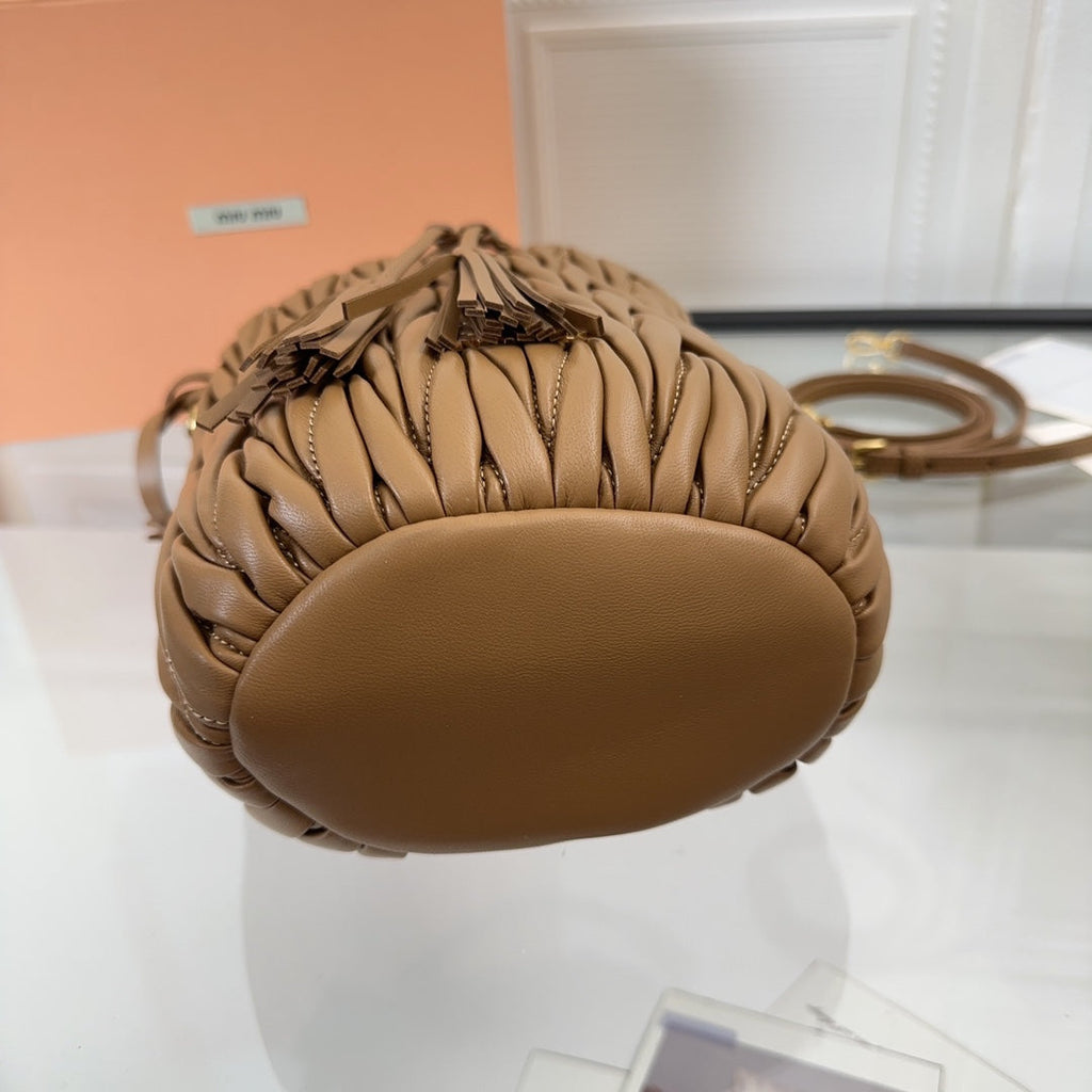 Matelassé Handbag 20 in Brown Lambskin