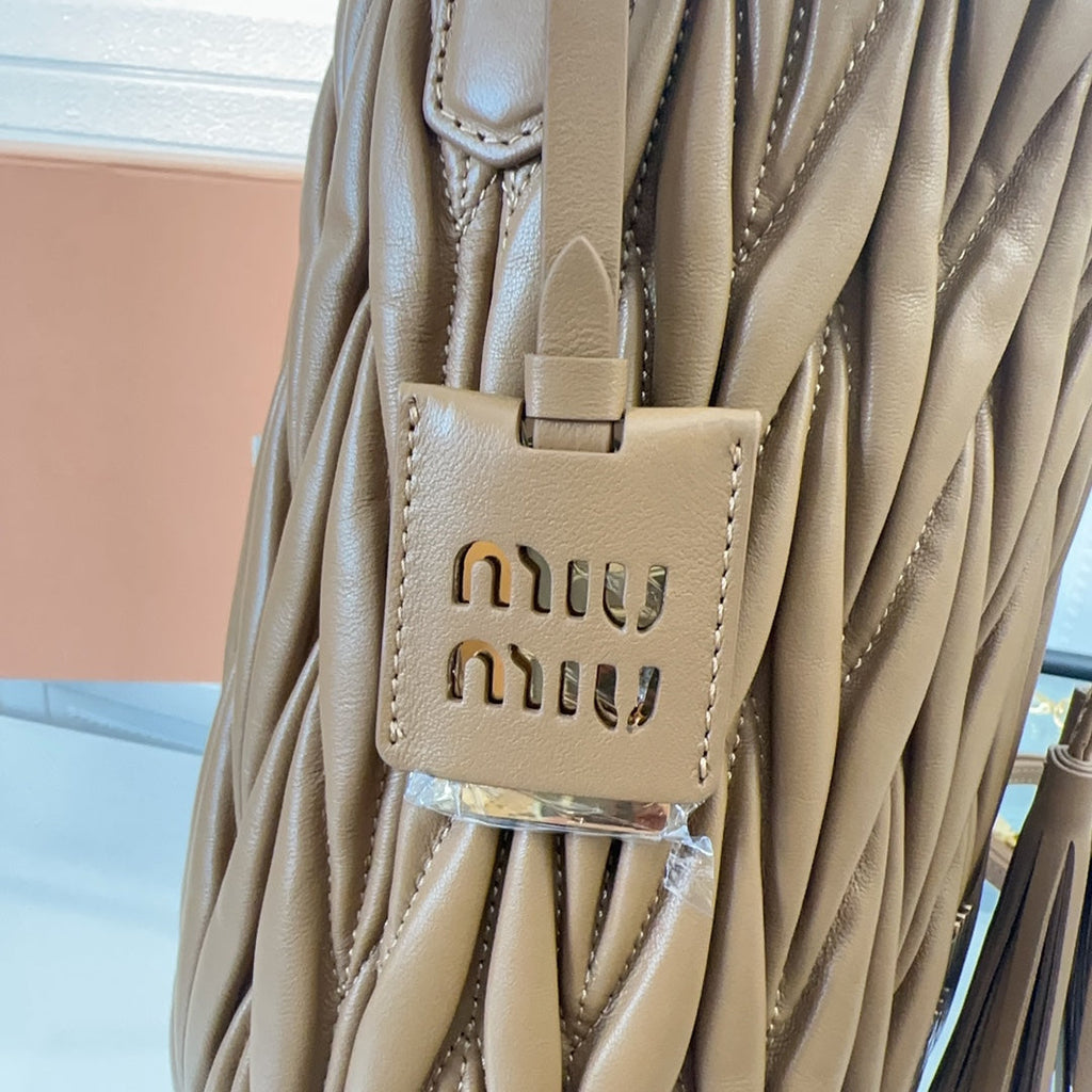Matelassé Handbag 20 in Brown Lambskin