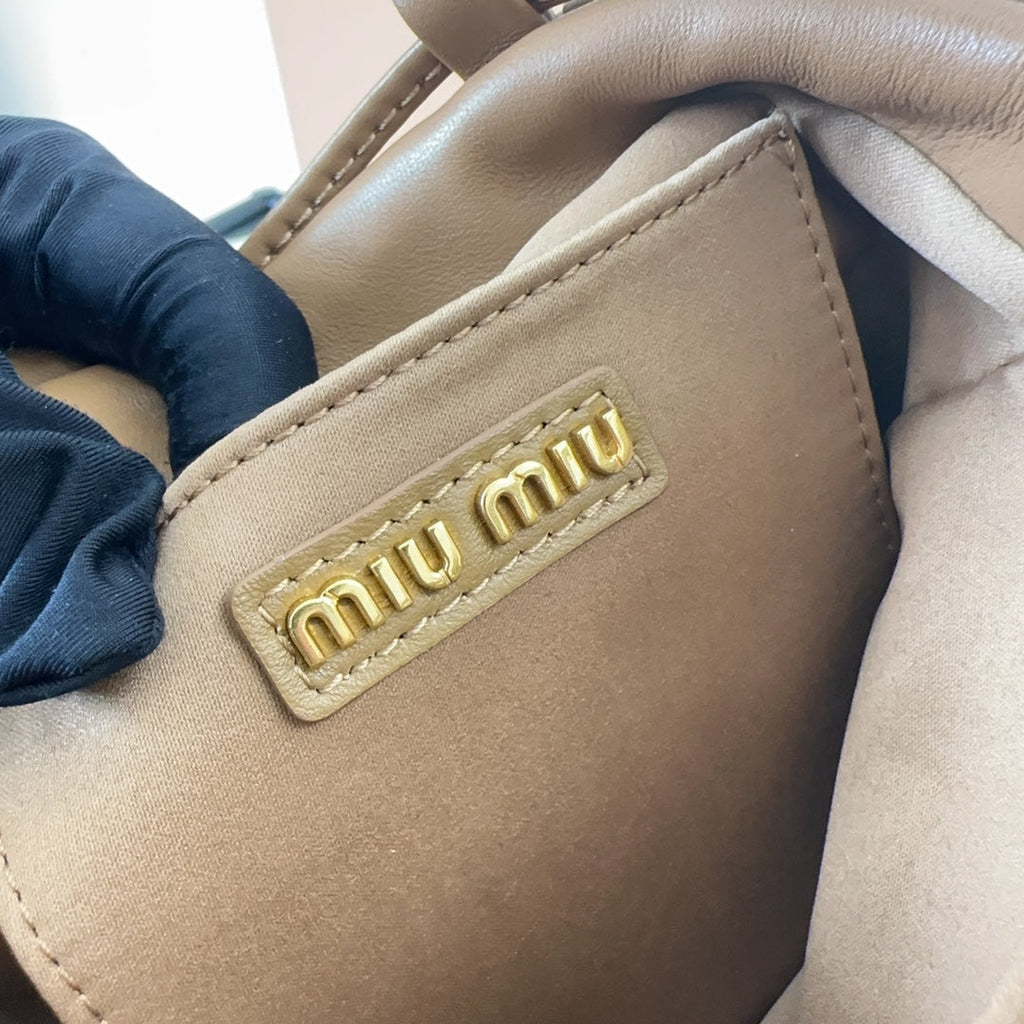 Matelassé Small Handbag 17 in Brown Lambskin