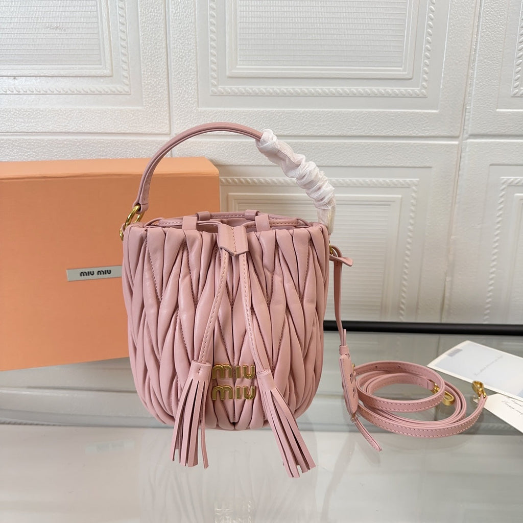 Matelassé Small Handbag 17 in Light Pink Lambskin