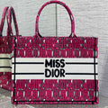 Dior Miss Tote 36 in Magenta Purple Canvas