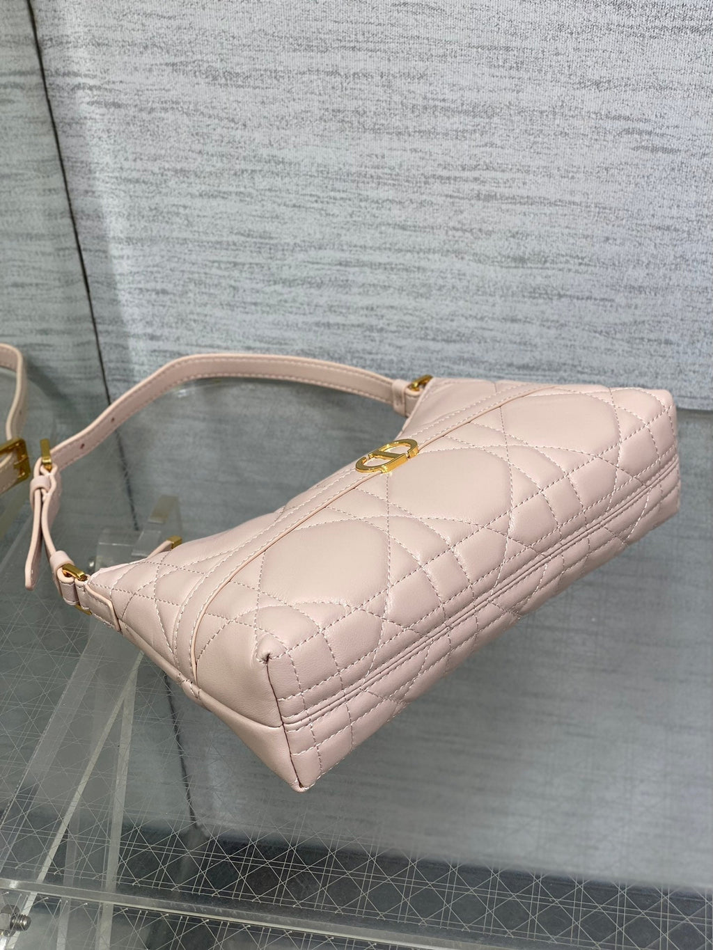 Dior Miss Caro Cigale Mini 18 Bag Powder Pink Macrocannage Lambskin