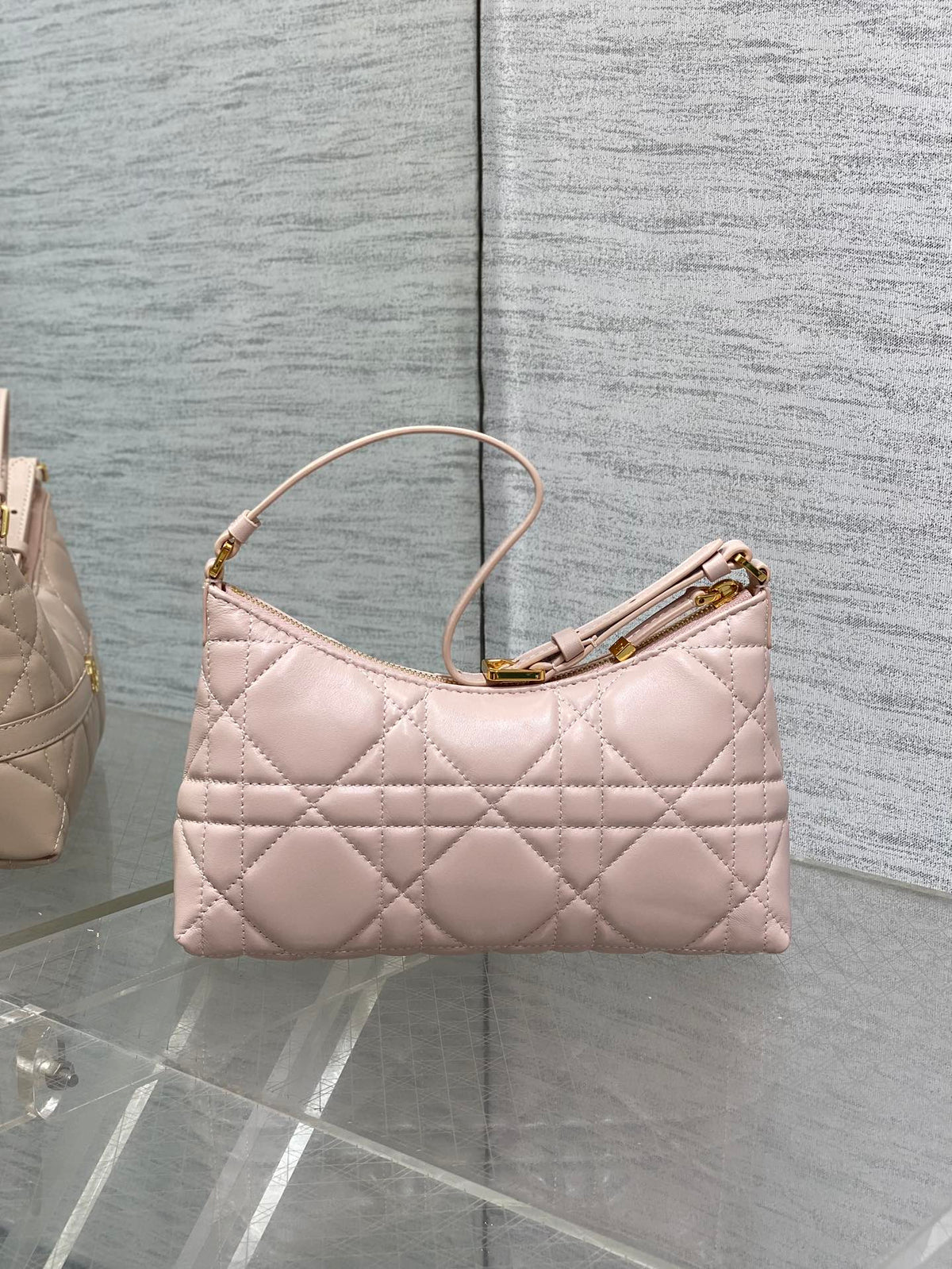 Dior Miss Caro Cigale Mini 18 Bag Powder Pink Macrocannage Lambskin