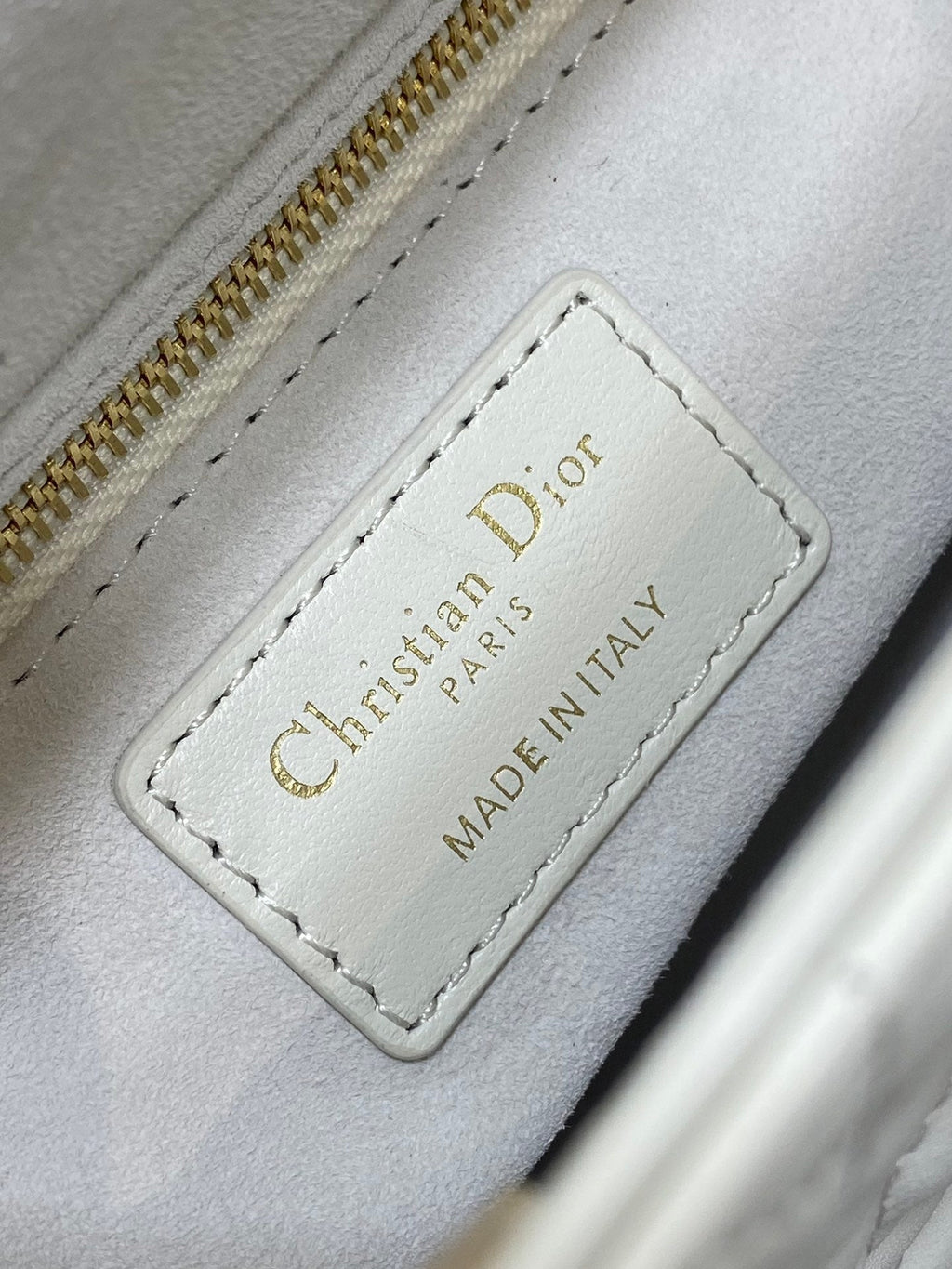 Dior Mini 17 Lady Bag in White Macrocannage Lambskin with Gold Hardware