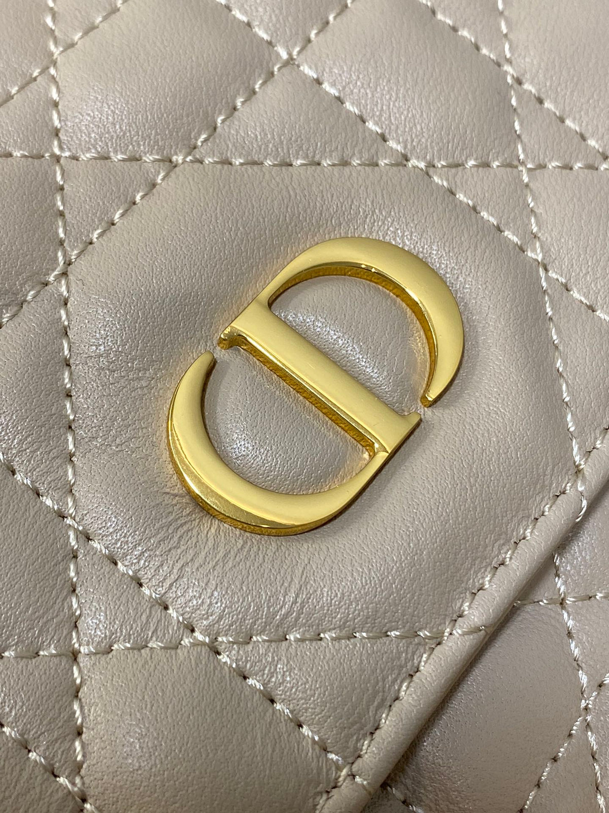Dior Small 23 Caro Backpack in Almond Beige Macrocannage Lambskin