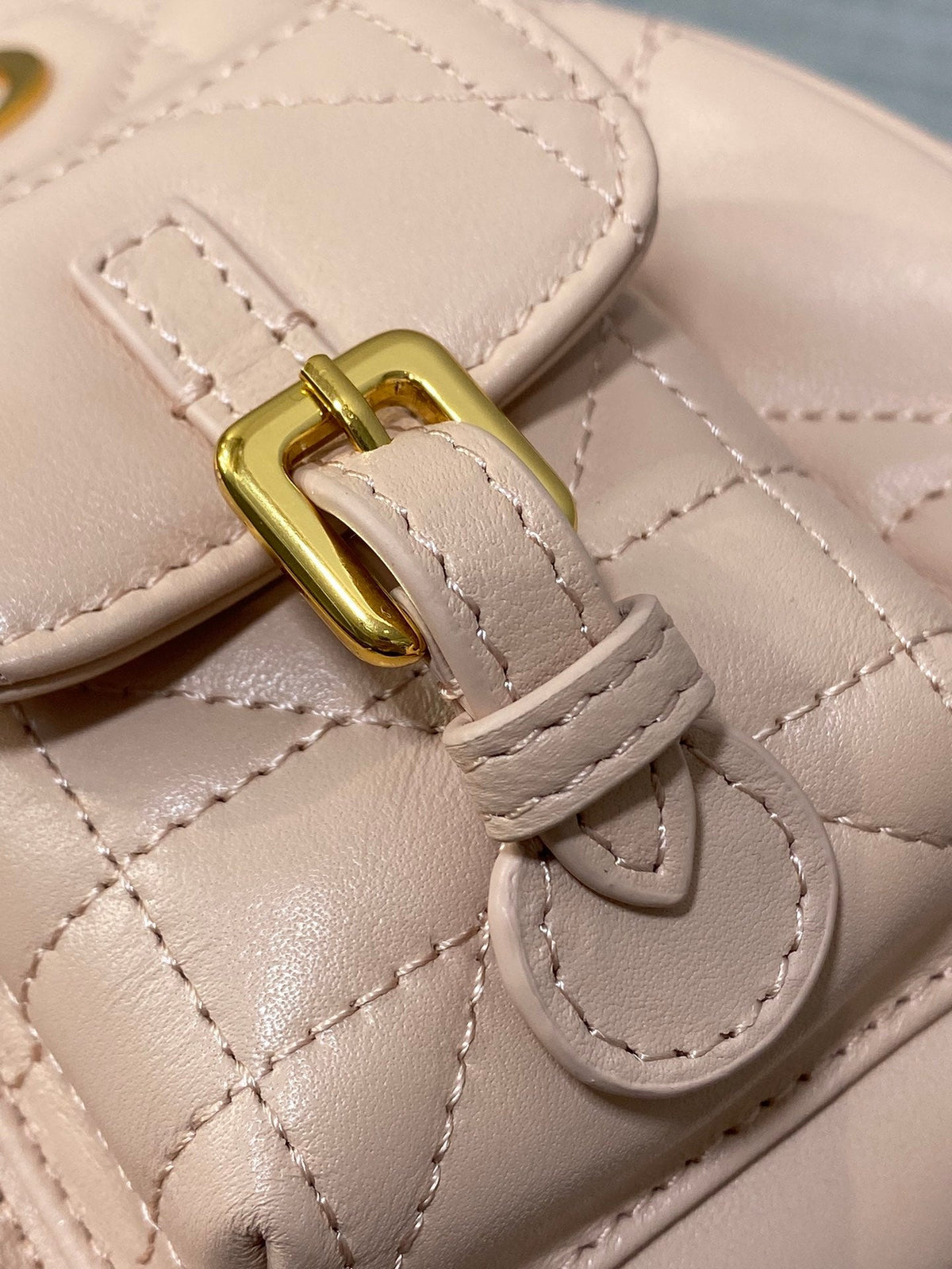 Dior Small 20 Caro Backpack in Peach Pink Macrocannage Lambskin