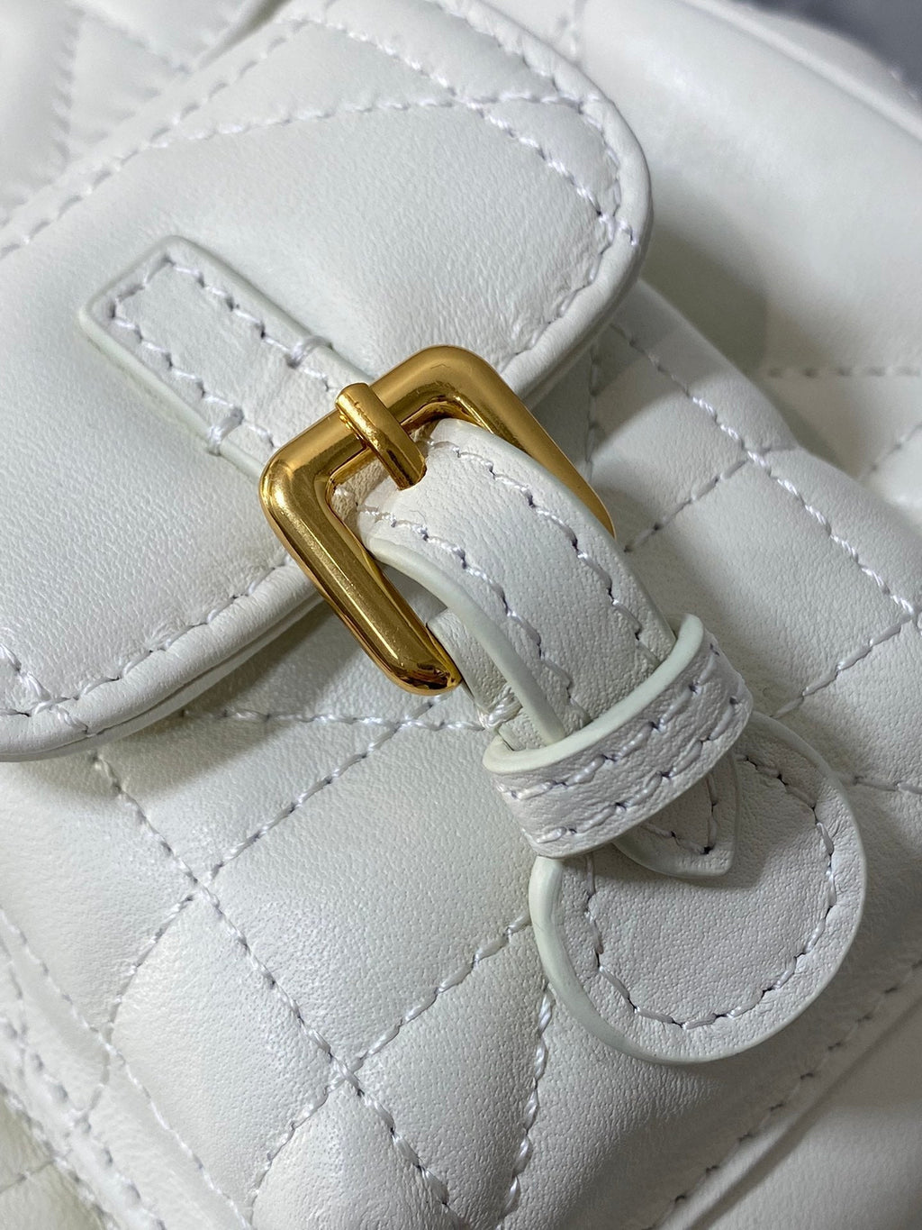 Dior Small 20 Caro Backpack in White Macrocannage Lambskin