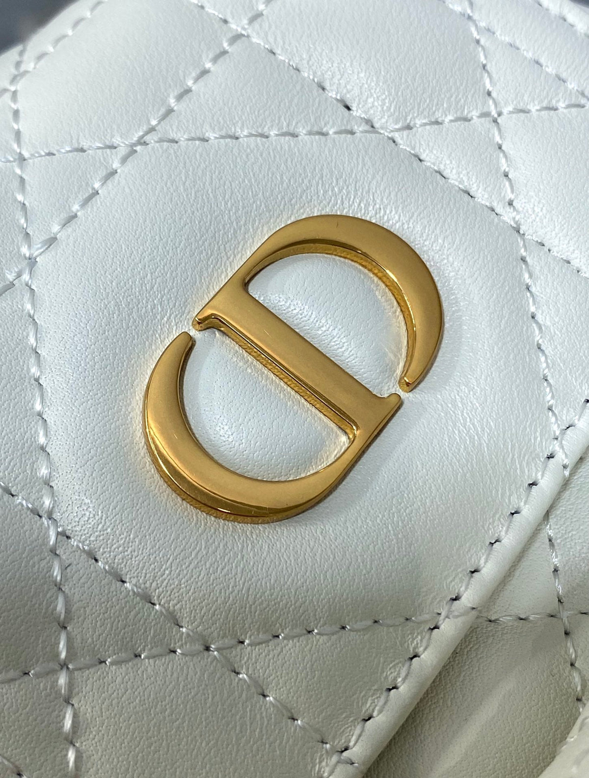 Dior Small 20 Caro Backpack in White Macrocannage Lambskin