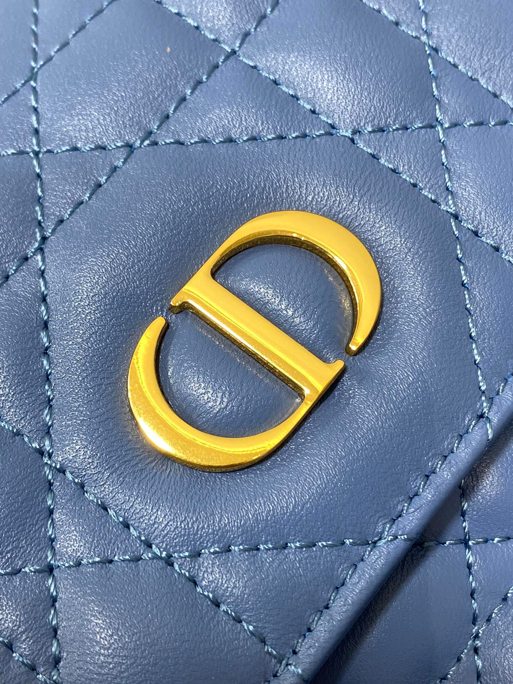 Dior Small 20 Caro Backpack in Royal Blue Macrocannage Lambskin