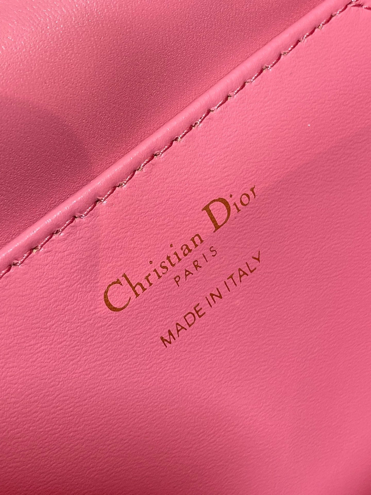 Dior Small 20 Caro Backpack in Punch Pink Macrocannage Lambskin