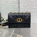 Dior Miss Caro Mini 17 Bag in Black Macrocannage Lambskin