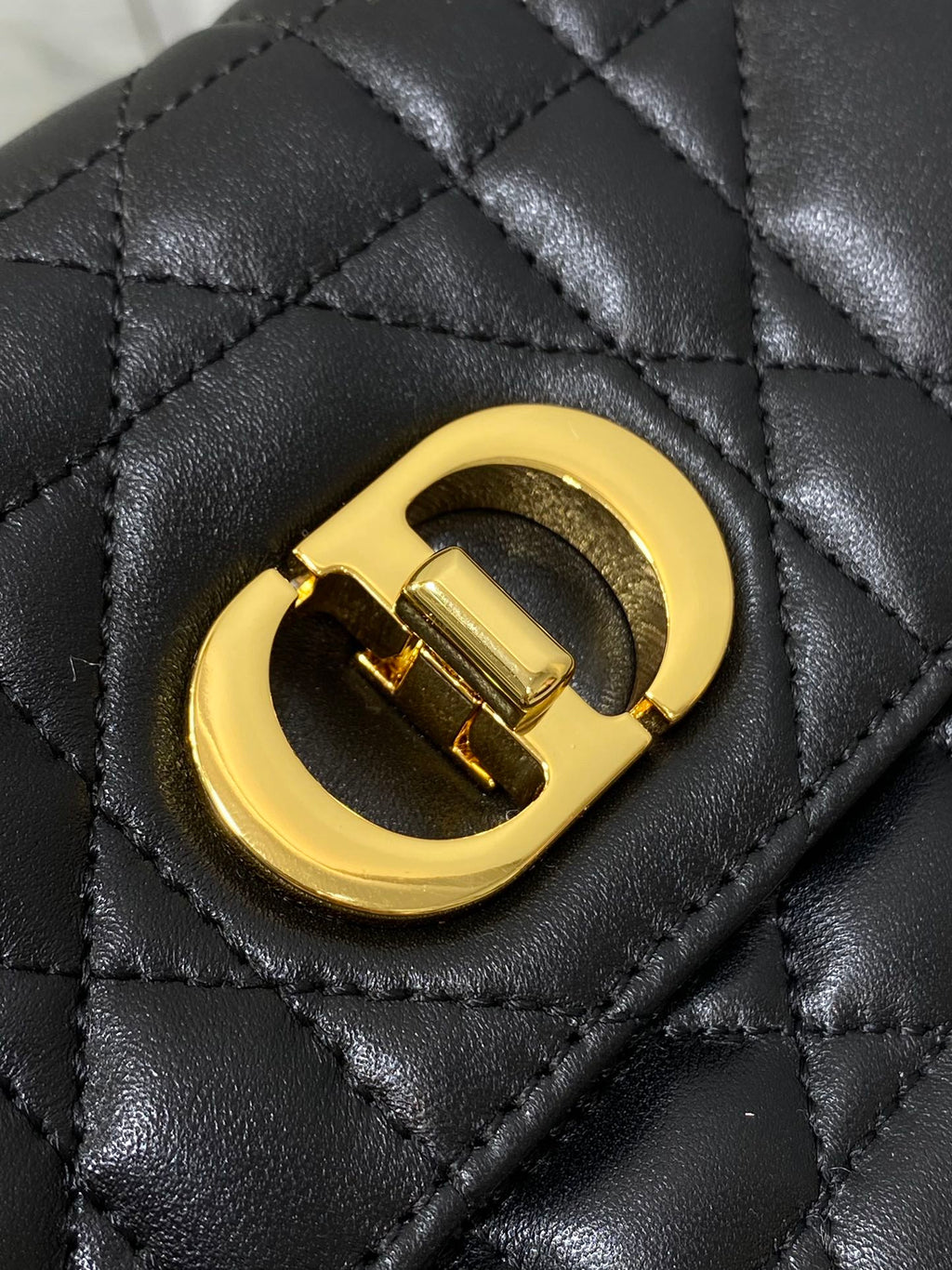 Dior Miss Caro Mini 17 Bag in Black Macrocannage Lambskin