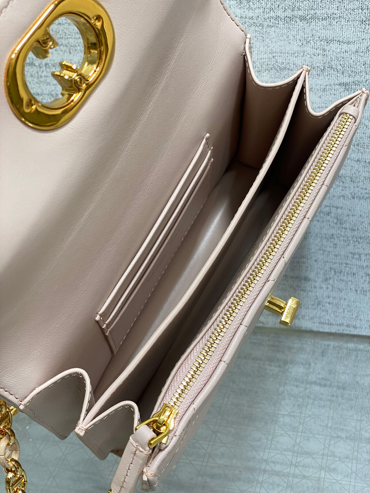 Dior Miss Caro Mini 17 Bag in Lemonade Pink Macrocannage Lambskin