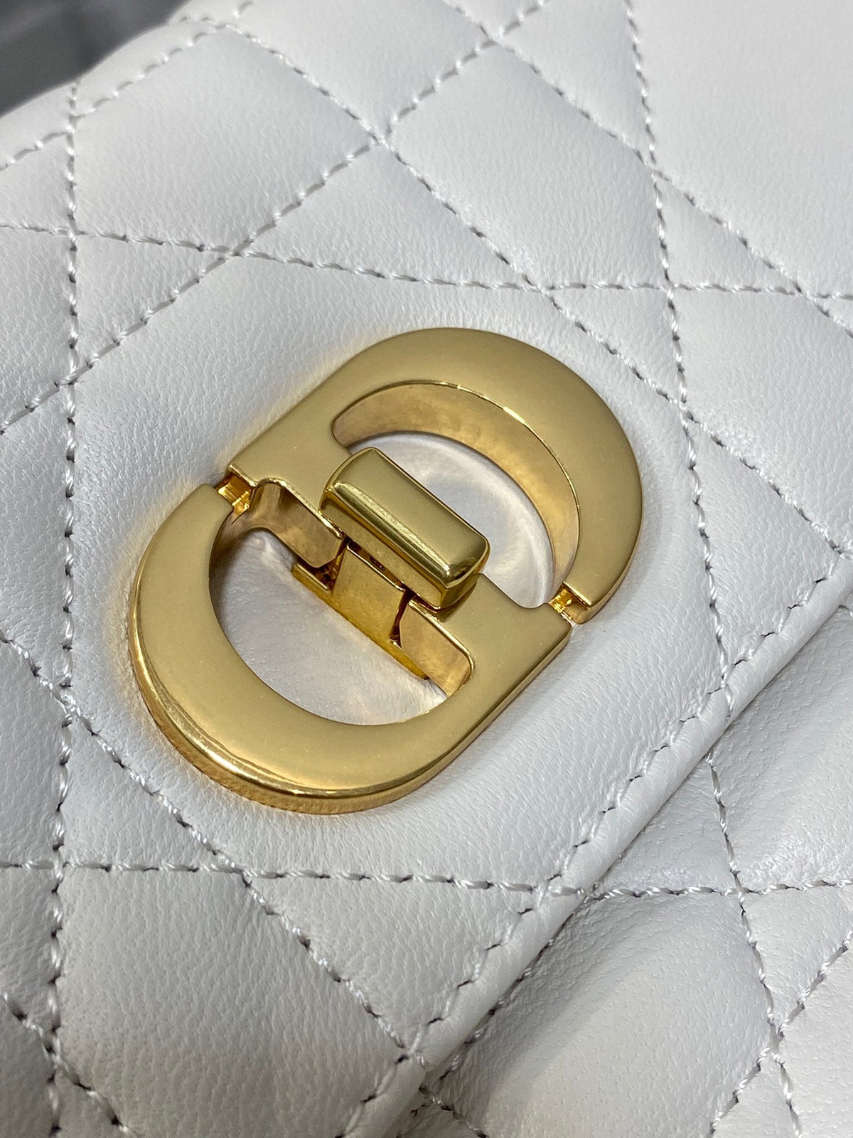 Dior Miss Caro Mini 17 Bag in White Macrocannage Lambskin